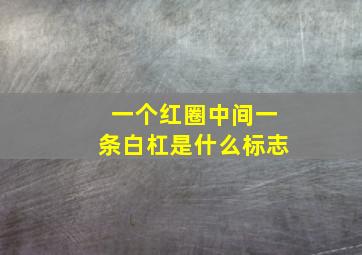 一个红圈中间一条白杠是什么标志