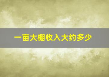 一亩大棚收入大约多少