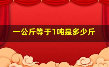 一公斤等于1吨是多少斤