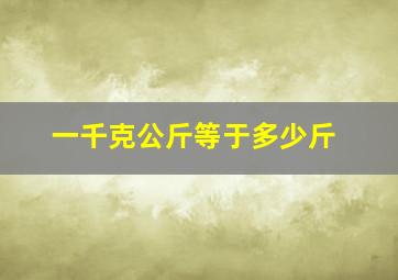 一千克公斤等于多少斤