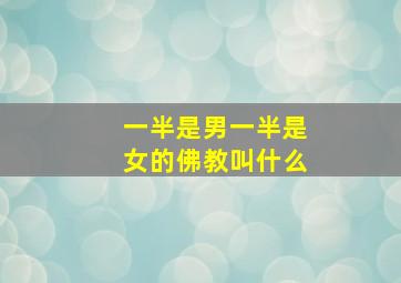 一半是男一半是女的佛教叫什么