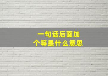 一句话后面加个等是什么意思