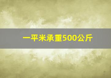 一平米承重500公斤