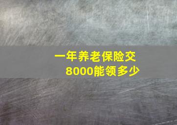 一年养老保险交8000能领多少