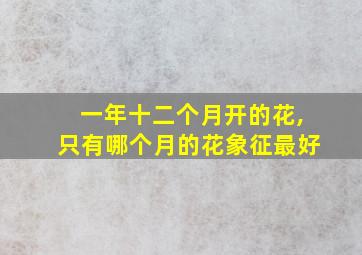 一年十二个月开的花,只有哪个月的花象征最好