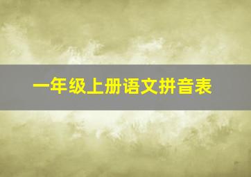 一年级上册语文拼音表