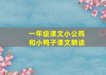 一年级课文小公鸡和小鸭子课文朗读