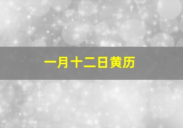 一月十二日黄历