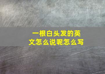 一根白头发的英文怎么说呢怎么写