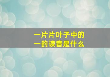 一片片叶子中的一的读音是什么