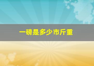 一磅是多少市斤重