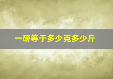 一磅等于多少克多少斤