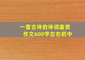 一首古诗的诗词鉴赏作文600字左右初中