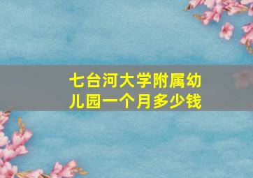 七台河大学附属幼儿园一个月多少钱