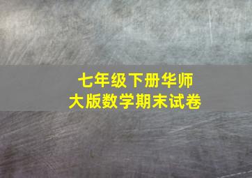 七年级下册华师大版数学期末试卷