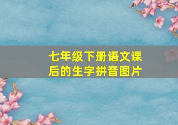 七年级下册语文课后的生字拼音图片