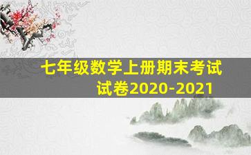 七年级数学上册期末考试试卷2020-2021