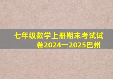 七年级数学上册期末考试试卷2024一2025巴州