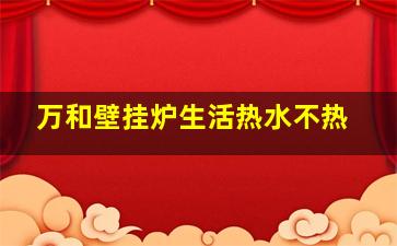 万和壁挂炉生活热水不热