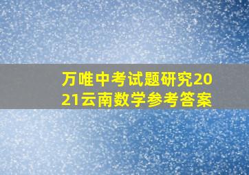 万唯中考试题研究2021云南数学参考答案