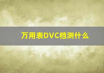 万用表DVC档测什么