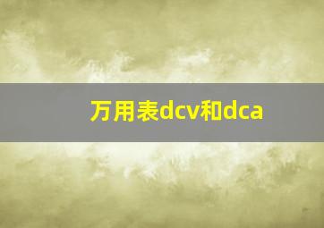 万用表dcv和dca