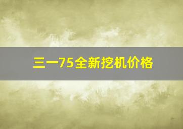 三一75全新挖机价格