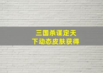 三国杀谋定天下动态皮肤获得