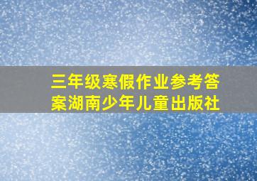 三年级寒假作业参考答案湖南少年儿童出版社