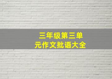 三年级第三单元作文批语大全