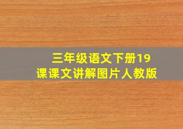 三年级语文下册19课课文讲解图片人教版