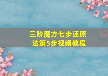 三阶魔方七步还原法第5步视频教程