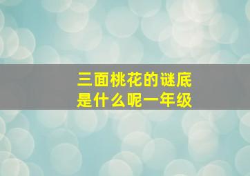 三面桃花的谜底是什么呢一年级