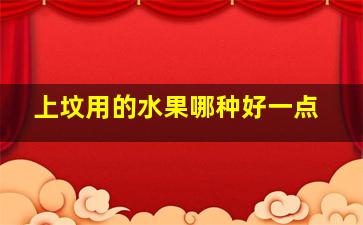 上坟用的水果哪种好一点