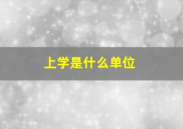 上学是什么单位