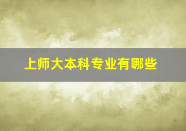 上师大本科专业有哪些