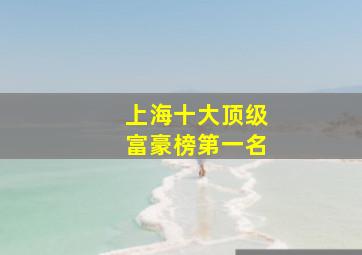 上海十大顶级富豪榜第一名