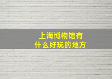 上海博物馆有什么好玩的地方