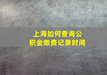 上海如何查询公积金缴费记录时间