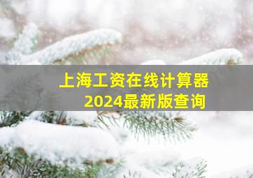 上海工资在线计算器2024最新版查询