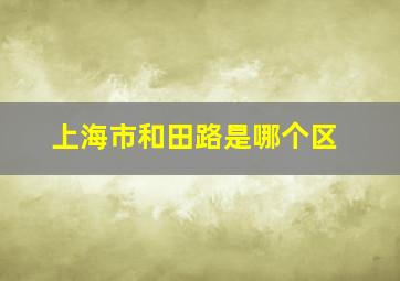 上海市和田路是哪个区