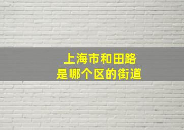 上海市和田路是哪个区的街道