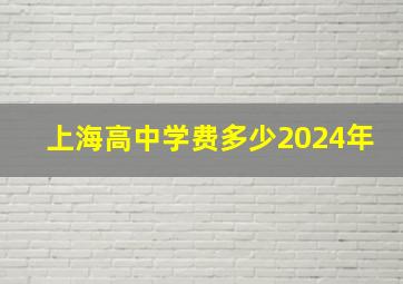 上海高中学费多少2024年