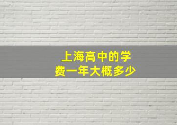 上海高中的学费一年大概多少