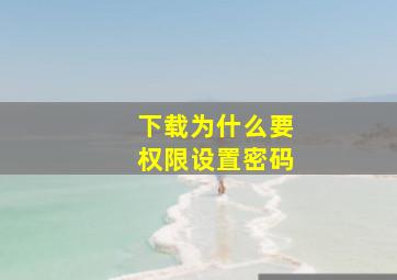 下载为什么要权限设置密码