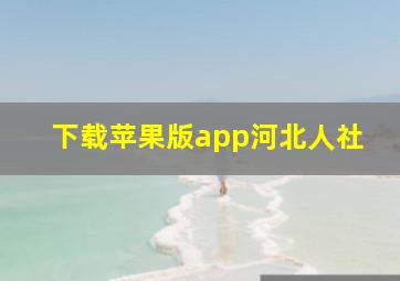 下载苹果版app河北人社