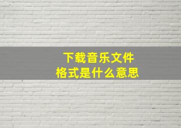 下载音乐文件格式是什么意思