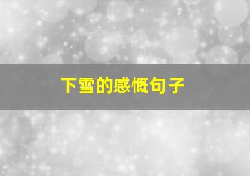 下雪的感慨句子