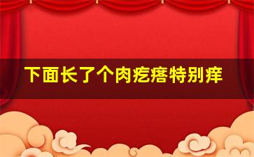 下面长了个肉疙瘩特别痒