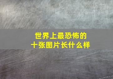 世界上最恐怖的十张图片长什么样